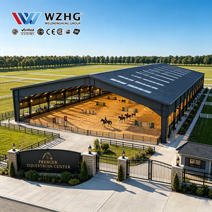 Structure de Manège Équestre Préfabriquée Robuste en Acier avec Configuration de Portique à Portée Libre pour Sites Sportifs Équestres - Product Image 1