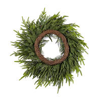 60CM Luxe Eco-vriendelijke Volledig PE Kerstkrans, Handgemaakte Kerstkrans met Dennenappels voor Binnendeurdecoratie