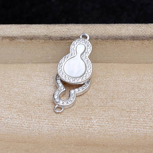 Hebilla de Plata 925 para Collar con Forma de Calabaza, Accesorios para Joyería de Perlas, Hebilla de Reparación Semiterminada, Hebilla de Concha, Conector de Colgante 5876 - Product Image 5