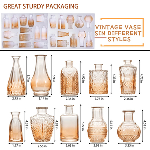 Vase à fleurs miniature vintage en verre certifié SGS FDA, idéal pour la décoration de la maison, les mariages, les cafés, incassable, réutilisable, pour une seule tige - Product Image 4