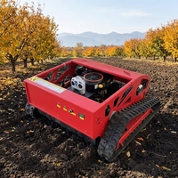 Tondeuse à gazon électrique professionnelle 4 temps télécommandée sur chenilles 1000L, largeur de coupe 1000mm, débroussailleuse tout-terrain pour pentes et bordures de routes