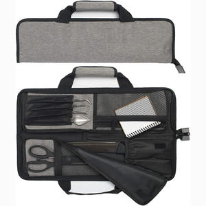 Échantillon gratuit : Sac de rangement pour ustensiles de cuisine à 9 poches, étui à couteaux en toile, porte-couteaux, sac à couteaux de chef - Product Image 1