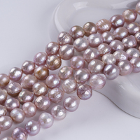 Chaînes de perles d'eau douce Edison naturelles violettes froissées de 9 à 10 mm pour la fabrication de bijoux