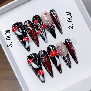 Produits chauds 10 pièces gothique Y2K amande portable oeil de chat Punk métal Style fête ongle autocollant à la main presse sur <span class=keywords><strong>les</strong></span> ongles - Product Image 2