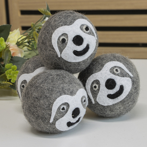 Boules <span class=keywords><strong>de</strong></span> séchage en <span class=keywords><strong>laine</strong></span> faites à la main, nouveauté, avec motifs paresseux, <span class=keywords><strong>pingouin</strong></span>, panda, cœur, adoucissantes écologiques réutilisables pour la maison et la vente au détail - Product Image 4