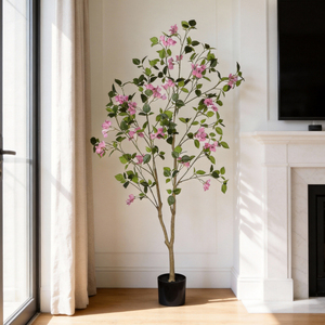Arbre artificiel de bougainvillier de 1,5 m avec pot noir, plante artificielle réaliste fleurie pour décoration intérieure - Product Image 6