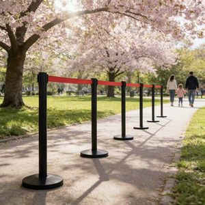 Separador <span class=keywords><strong>de</strong></span> Filas Moderno con Poste <span class=keywords><strong>de</strong></span> Acero Inoxidable <span class=keywords><strong>de</strong></span> 63 mm y Base Recubierta <span class=keywords><strong>de</strong></span> Acero Inoxidable para Comercios y Eventos - Product Image 3