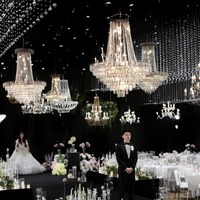 Lustre en cristal de luxe pour mariage, banquet, réception d'hôtel, décoration d'événements