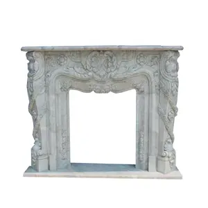 Carved victorian insert white marble fireplace chinese marble fancy fireplace indoor casting technique marble stone fireplace
