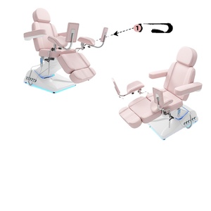 Lit de beauté électrique pliable durable à 3 moteurs avec appui-tête réglable en cuir PU et cadre en acier inoxydable pour salon, chambre, hôtel, extérieur - Product Image 1
