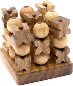 Jeu de Tic-Tac-Toe en bois 3D, jouet de puzzle pour l'entraînement à la pensée spatiale pour enfants et adultes - Product Image 6