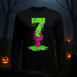 Camiseta de manga larga con diseño de meme del número 7 para disfraz de Halloween, para Gen Alpha - Product Image 3
