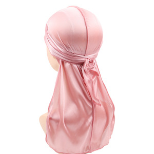 Chapeau tortue à bandage hip-hop à haute élasticité pour hommes Chapeau de pirate en soie Durag Cape longue queue en toile de polyester - Product Image 3