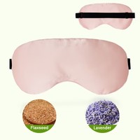 Biji Flaxseed Lavender masker mata tidur, masker mata tidur kompres panas & dingin Microwave panas Yoga pemblokiran cahaya hangat
