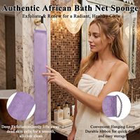 Éponge de bain exfoliante africaine personnalisée avec logo, longue éponge de douche en nylon maillé pour le dos, serviette exfoliante pour la peau