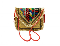 Artisanat de qualité, sac en jute multicolores pour femmes, fait main, style bohème Banjara, orné de perles |   Broderie et Perlage |   Prêt pour le festival