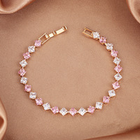 Nouveau bracelet en zircon coloré plaqué or pour femmes, bracelet à boucle pliante en zircon de luxe léger et haut de gamme