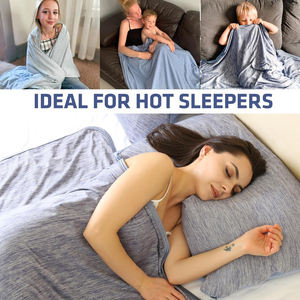 <span class=keywords><strong>Couverture</strong></span> Rafraîchissante d'Été en Fibre Fraîche, Douce et Confortable, Respirante Double Face Favorisant le Sommeil 150x200cm Bleue - Product Image 6