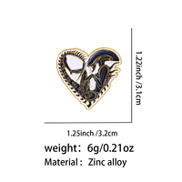 Épingles de revers plaquées 3D Alien Monster pour sacs à dos, broches pour vêtements, badges en émail souple pour femmes et hommes, accessoires de bijoux