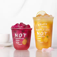 Meilleures ventes de tasses jetables en forme de U de 500ml et 700ml en plastique PP transparent à paroi unique pour le café et le thé au lait