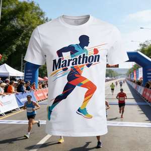 Custom Printing Dry Plain Fit T-Shirts Blank Sport <b>Tshirts</b> 100% <b>Polyester</b> Marathon Shirt Running Event Sublimation T Shirt - Product Image 1