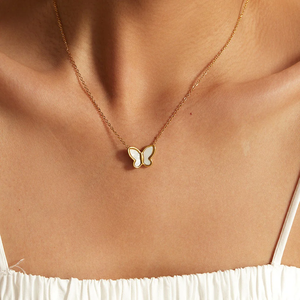 Inspire เครื่องประดับสแตนเลส<span class=keywords><strong>สี</strong></span>ขาวมุก Fritillary SHELL <span class=keywords><strong>ผีเสื้อ</strong></span>แม่จี้สร้อยคอทันสมัย - Product Image 6