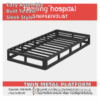 Cadre de lit plateforme en métal moderne pour hôpital, taille Twin XL, avec lattes en acier, design démontable, garantie 1 an
