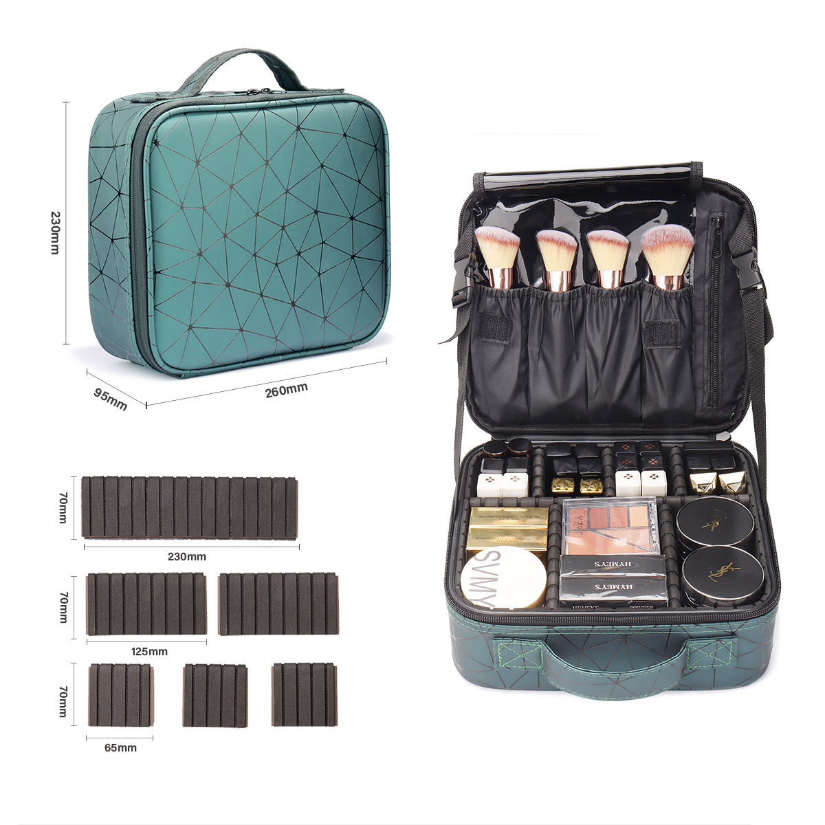 Caboodle Extra Large Train Case Fashionable Clear Cosmetics Zipper