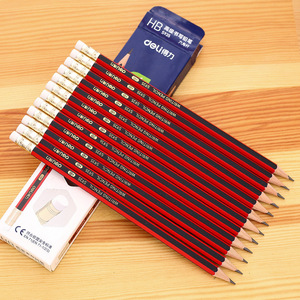 Deli Writing Pencil 2B HB Hexagonal Wooden With Eraser For School Office Use 12 Pieces Per Box - Product Image 2