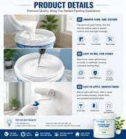 Peinture murale intérieure au latex sans COV, inodore, lavable, anti-moisissure, à base d'eau pour la maison et la chambre - Vente en gros OEM