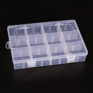 Caja de almacenamiento transparente de 12 compartimentos, organizador de joyas de plástico PP, organizador de escritorio con tapa para accesorios y herramientas - Product Image 4