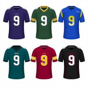 Maglie da Football Americano Personalizzate di Alta Qualità, Taglie Grandi, Loghi e Numeri Cuciti, Traspiranti e ad Asciugatura Rapida 100% - Product Image 1
