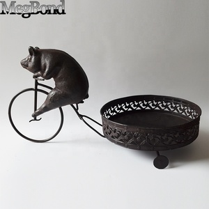 Soporte para Macetas con Forma <span class=keywords><strong>de</strong></span> Cerdo en <span class=keywords><strong>Bicicleta</strong></span>, Soporte Decorativo para Macetas <span class=keywords><strong>de</strong></span> Hierro Fundido - Product Image 3