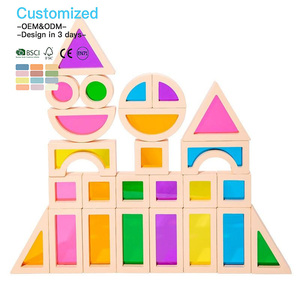 EDULAND Puzzle en bois sensoriel Montessori pour enfants 25 pièces OEM ODM Blocs de construction en acrylique <span class=keywords><strong>Jouet</strong></span> éducatif créatif - Product Image 1