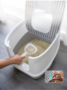 Fournitures de nettoyage pour grands chats en <span class=keywords><strong>plastique</strong></span> de bonne qualité <span class=keywords><strong>bac</strong></span> <span class=keywords><strong>à</strong></span> <span class=keywords><strong>sable</strong></span> pour chats <span class=keywords><strong>avec</strong></span> <span class=keywords><strong>couvercle</strong></span> <span class=keywords><strong>bac</strong></span> <span class=keywords><strong>à</strong></span> litière anti-éclaboussures durable et entièrement fermé - Product Image 2