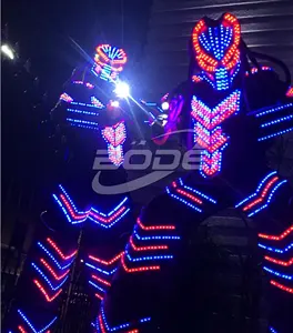 Venda quente Nightclub Robot Led Para Zancos Dj Carnaval Traje De Festa Colorido Stilt Robot Led Ballroom Robot Party Traje