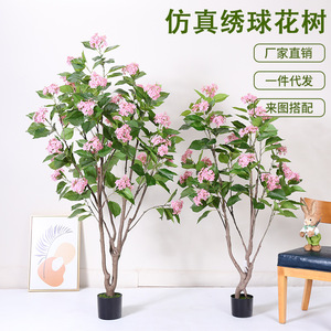Arbre d'hortensia artificiel Dream Castle 100cm-200cm, plante décorative d'intérieur pour la maison, ornement pour le salon - Product Image 5