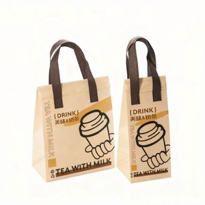 Bolsa Térmica Personalizada con Logotipo, de Tela No Tejida y Forro de Aluminio para Entrega de Café, Bolsa Aislante para Bebidas Calientes - Product Image 1