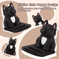 Venta caliente Cool Boy Phone Stand Animal Cute Black Dog France Bulldog Cell Phone Holder