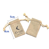 Sac à bijoux en lin et coton avec cordon de serrage et logo personnalisé, pochette portable pour ranger les colliers et les bracelets, pour la présentation des bijoux