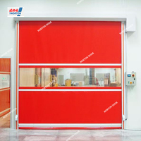 Porte pliante à grande vitesse en PVC renforcé, résistante au vent, finition moderne, pour ouvertures industrielles extérieures