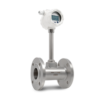Helium Gas air Hydrogen vortex Flow Meter 4-20mA+24V Temperature and Pressure Compensation