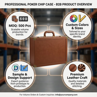 Boîte cadeau personnalisée pour jetons de poker avec présentoir de jeu de table en cuir PU marron et emballage de codage de cartes