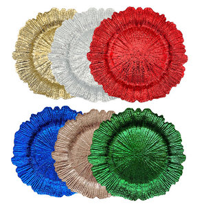 Platos Decorativos con Borde Festoneado <span class=keywords><strong>de</strong></span> 33 cm (13 Pulgadas) para Recepción <span class=keywords><strong>de</strong></span> Bodas, <span class=keywords><strong>en</strong></span> Dorado, Plateado y Oro Rosa, Juego <span class=keywords><strong>de</strong></span> 3 - Product Image 5
