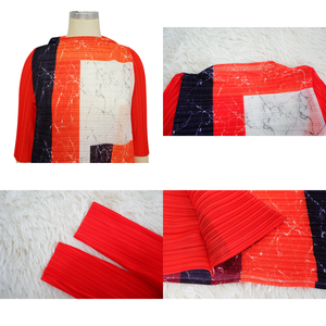 เดรสจีบพลีทแฟชั่น K10500 สไตล์มิยาเกะ สำหรับผู้หญิง ลำลอง สวยสง่า แขนยาว คอทรงโอ ผ้าสเตรช ทรงหลวม เดรสจีบพลีทสำหรับผู้หญิง - Product Image 4