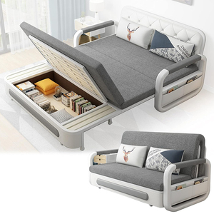 Canapé-<span class=keywords><strong>Lit</strong></span> Pliable Multifonctionnel 3 <span class=keywords><strong>en</strong></span> 1, Meuble de Chambre <span class=keywords><strong>2</strong></span> <span class=keywords><strong>Places</strong></span>, Idéal pour Petits Espaces - Product Image 1