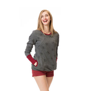 Robe de maternité d'automne et d'<span class=keywords><strong>hiver</strong></span> avec imprimé, col rond, doublure en polaire et épaississement avec col écharpe pour l'allaitement - Product Image 6