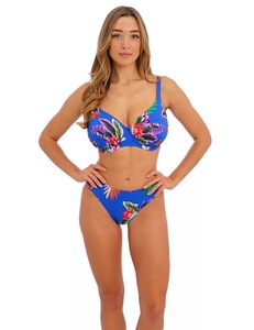 Conjunto de Bikini con Estampado Floral para Mujer, Cuello Pronunciado, Cintura Alta, Push-Up, Traje de Baño de Dos Piezas de Spandex y Poliéster para Playa - Product Image 4