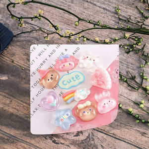 Breloques en résine Zili à dos plat, motif ours de dessin animé Kawaii, lapin DIY, écologiques, pour Noël, Halloween, coques de téléphone portable <span class=keywords><strong>et</strong></span> accessoires pour cheveux - Product Image 4