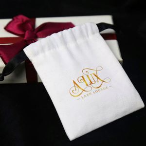 Custom Logo Printed <b>Drawstring</b> Cotton Canvas Jewelry Bag Small Canvas Gift Jewelry <b>Pouch</b> - Product Image 5
